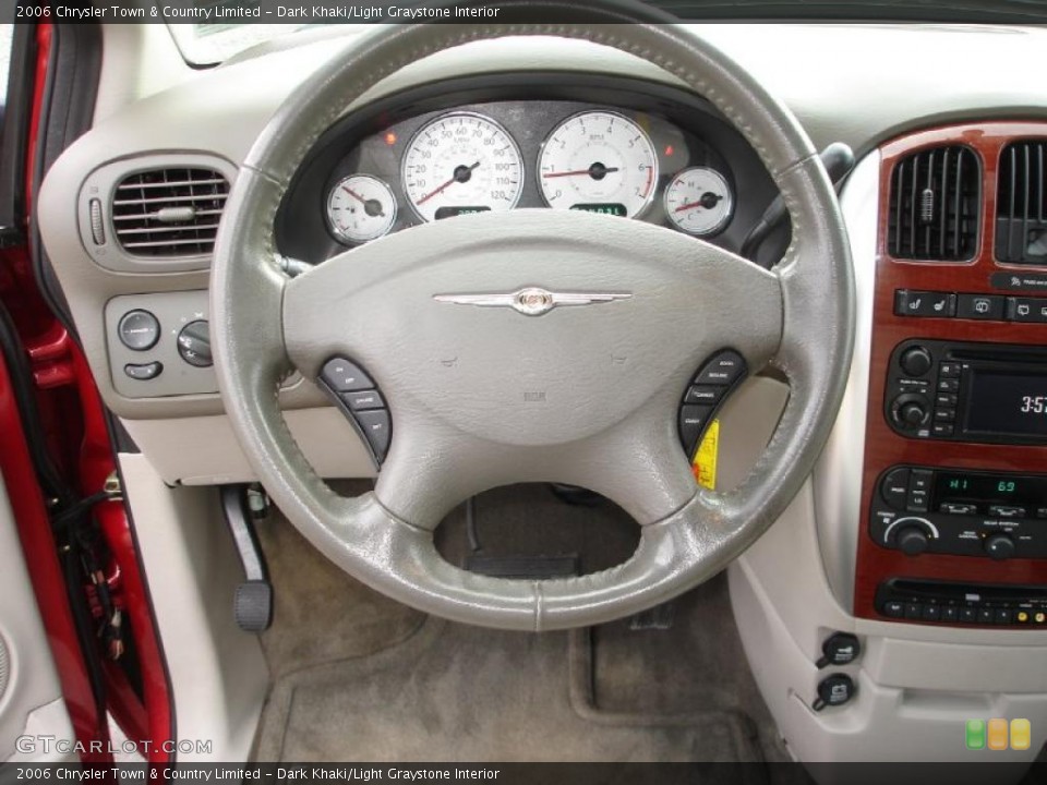 Dark Khaki/Light Graystone Interior Steering Wheel for the 2006 Chrysler Town & Country Limited #46719345
