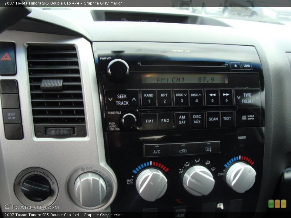 Graphite Gray Interior Controls for the 2007 Toyota Tundra SR5 Double Cab 4x4 #46722942