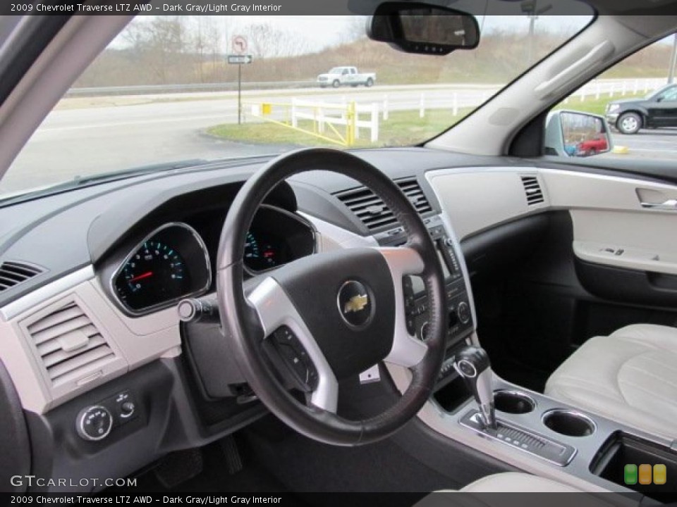 Dark Gray/Light Gray Interior Steering Wheel for the 2009 Chevrolet Traverse LTZ AWD #46725489