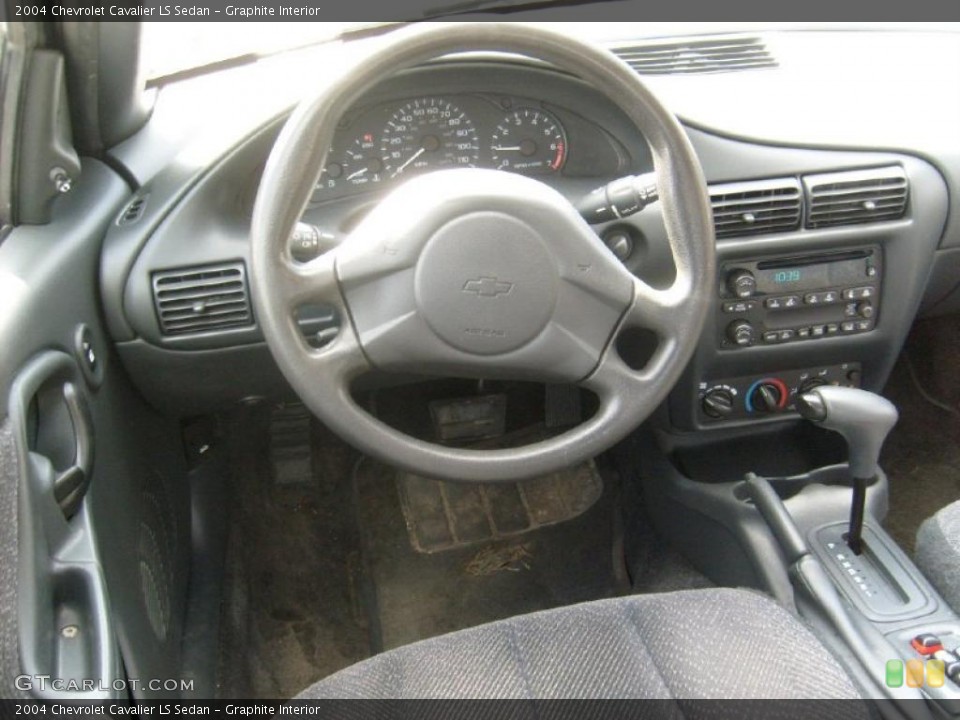 Graphite Interior Steering Wheel for the 2004 Chevrolet Cavalier LS Sedan #46728537