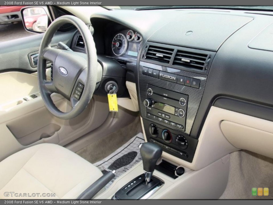 Medium Light Stone Interior Dashboard for the 2008 Ford Fusion SE V6 AWD #46728822