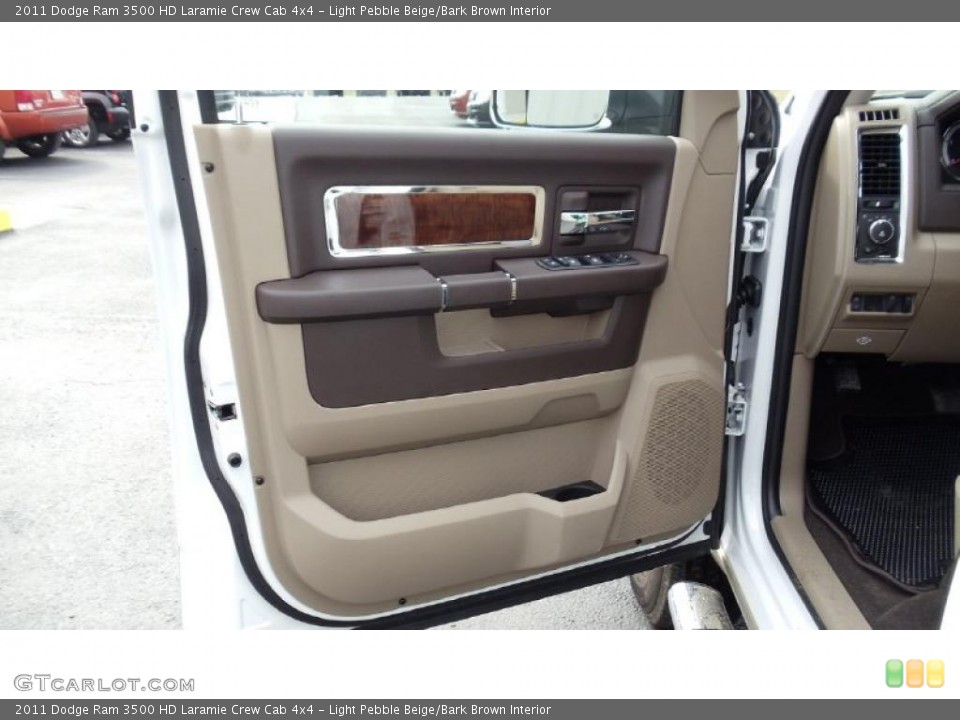 Light Pebble Beige/Bark Brown Interior Door Panel for the 2011 Dodge Ram 3500 HD Laramie Crew Cab 4x4 #46733250