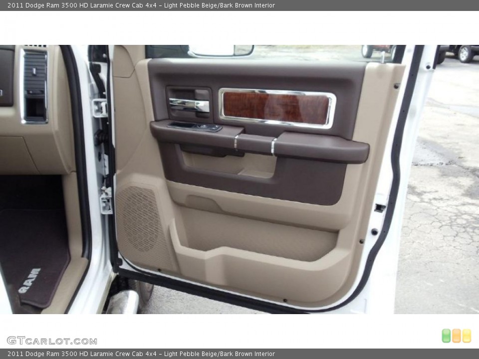 Light Pebble Beige/Bark Brown Interior Door Panel for the 2011 Dodge Ram 3500 HD Laramie Crew Cab 4x4 #46733274