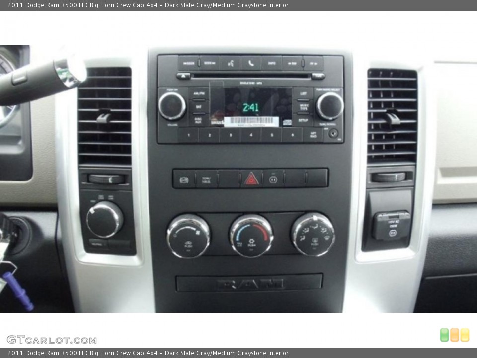 Dark Slate Gray/Medium Graystone Interior Controls for the 2011 Dodge Ram 3500 HD Big Horn Crew Cab 4x4 #46733430