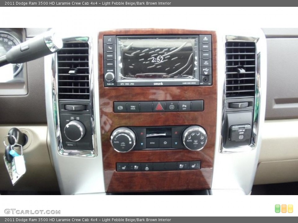 Light Pebble Beige/Bark Brown Interior Controls for the 2011 Dodge Ram 3500 HD Laramie Crew Cab 4x4 #46733913