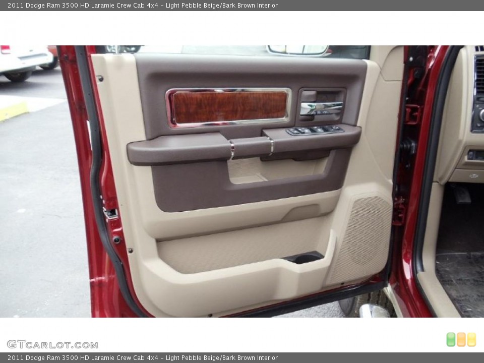 Light Pebble Beige/Bark Brown Interior Door Panel for the 2011 Dodge Ram 3500 HD Laramie Crew Cab 4x4 #46733940