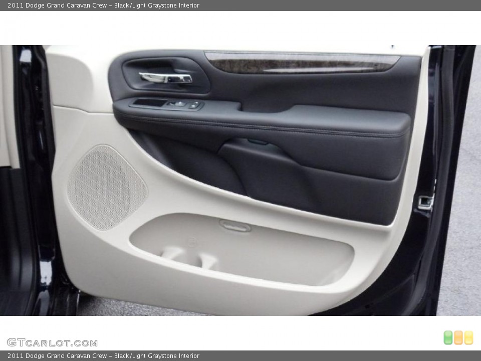 Black/Light Graystone Interior Door Panel for the 2011 Dodge Grand Caravan Crew #46734654