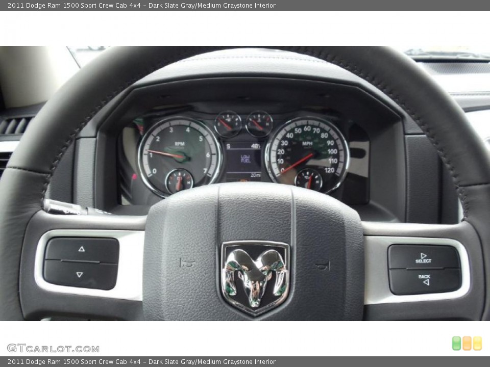 Dark Slate Gray/Medium Graystone Interior Gauges for the 2011 Dodge Ram 1500 Sport Crew Cab 4x4 #46735239