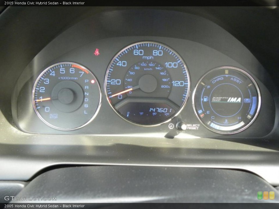Black Interior Gauges for the 2005 Honda Civic Hybrid Sedan #46738009