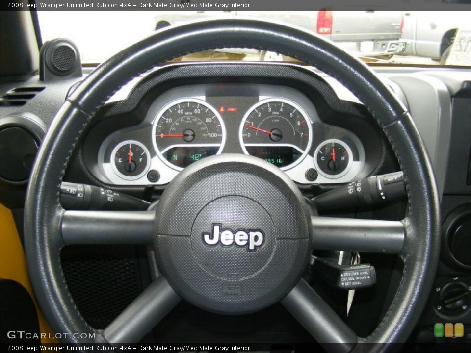 Dark Slate Gray/Med Slate Gray Interior Steering Wheel for the 2008 Jeep Wrangler Unlimited Rubicon 4x4 #46745887