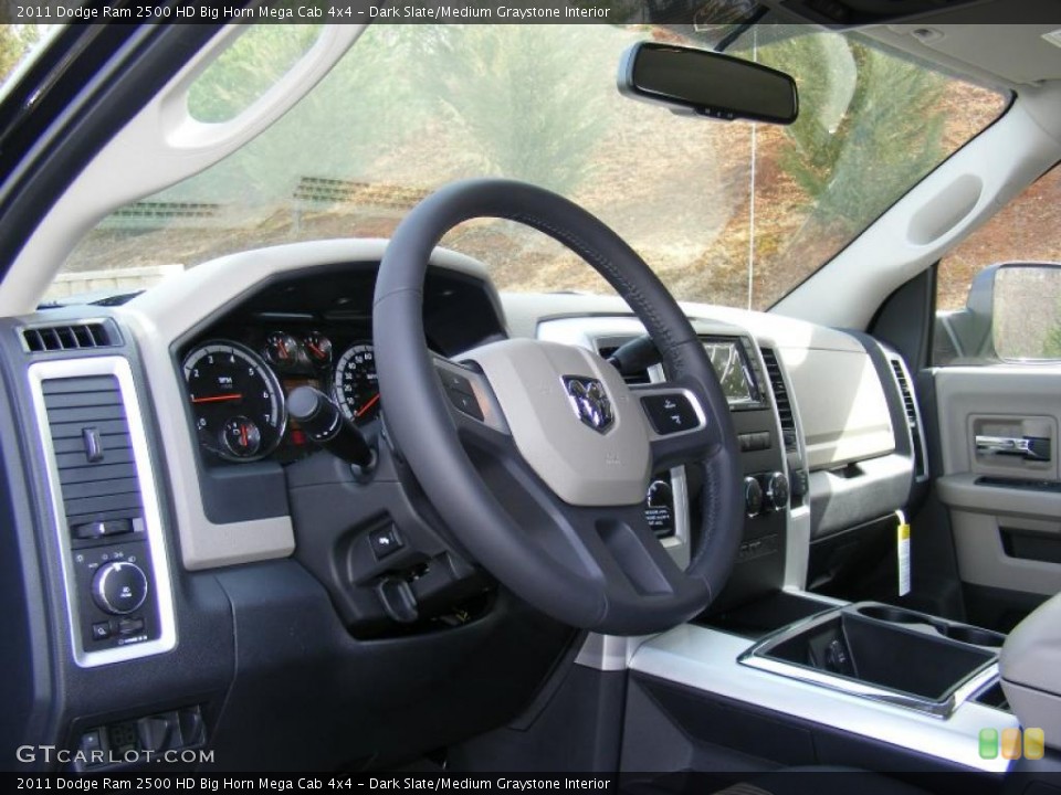 Dark Slate/Medium Graystone Interior Steering Wheel for the 2011 Dodge Ram 2500 HD Big Horn Mega Cab 4x4 #46746623