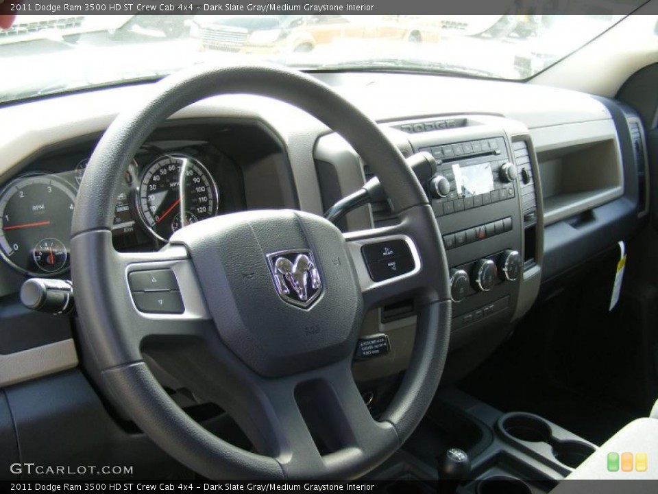 Dark Slate Gray/Medium Graystone Interior Steering Wheel for the 2011 Dodge Ram 3500 HD ST Crew Cab 4x4 #46746878