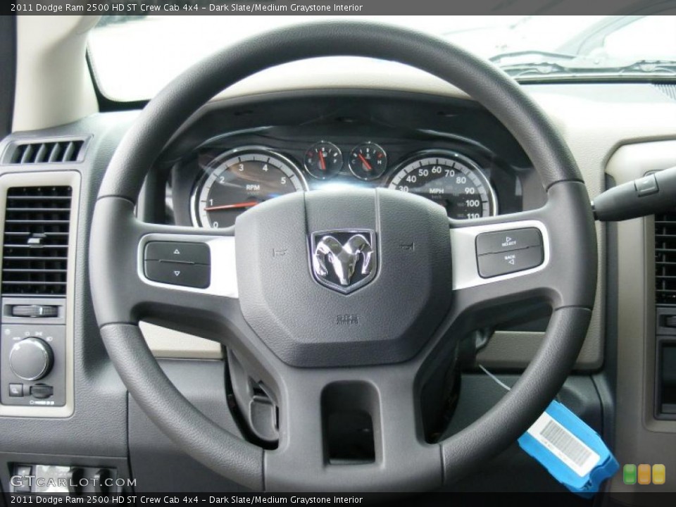 Dark Slate/Medium Graystone Interior Steering Wheel for the 2011 Dodge Ram 2500 HD ST Crew Cab 4x4 #46747013