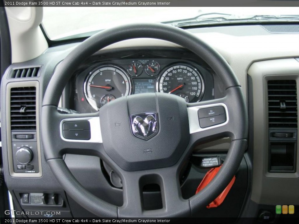 Dark Slate Gray/Medium Graystone Interior Steering Wheel for the 2011 Dodge Ram 3500 HD ST Crew Cab 4x4 #46747076