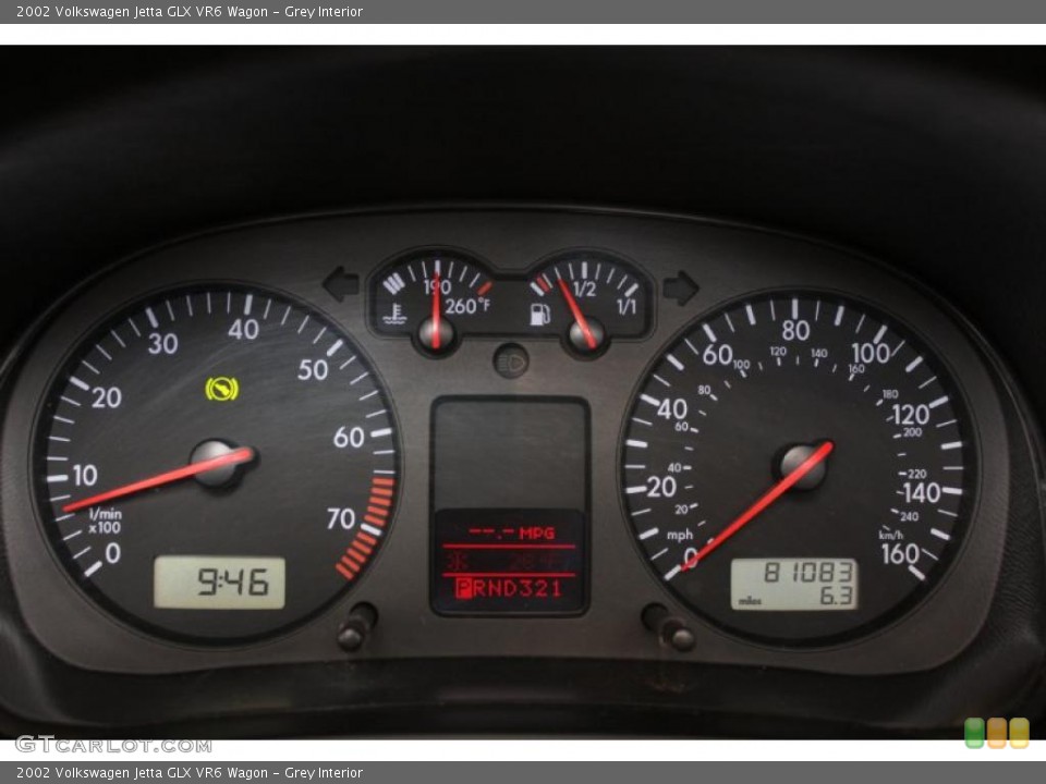 Grey Interior Gauges for the 2002 Volkswagen Jetta GLX VR6 Wagon #46747406