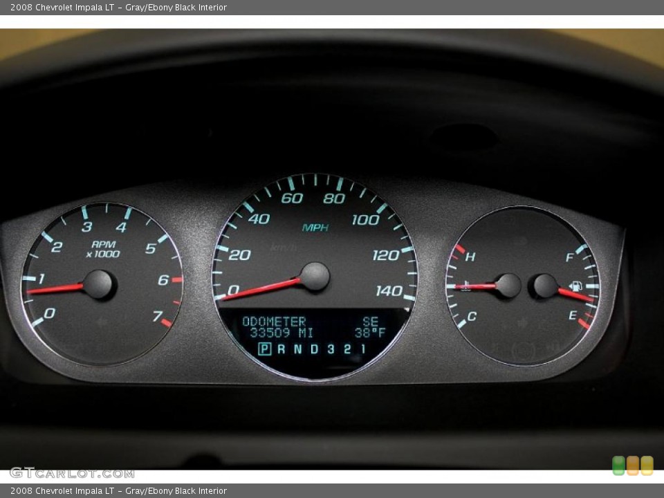 Gray/Ebony Black Interior Gauges for the 2008 Chevrolet Impala LT #46748489