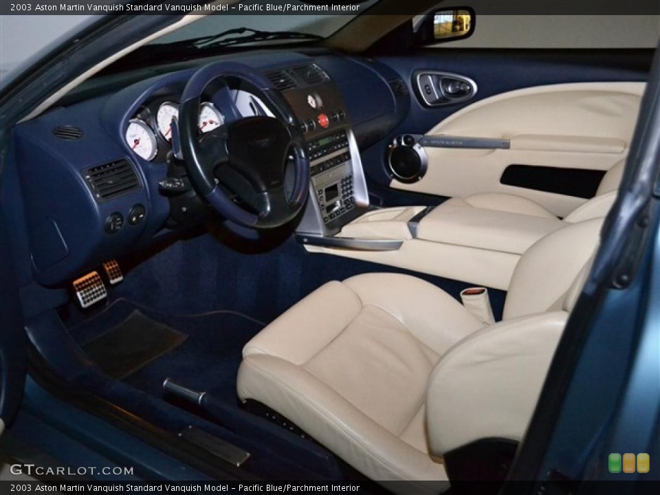 Pacific Blue/Parchment Interior Photo for the 2003 Aston Martin Vanquish  #46750635