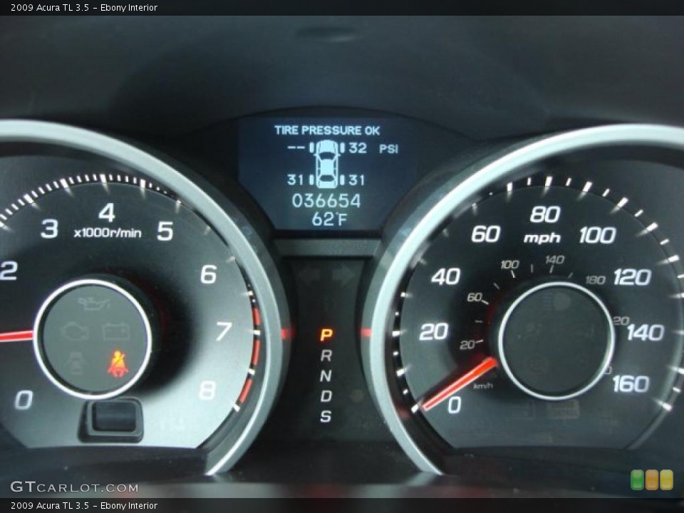 Ebony Interior Gauges for the 2009 Acura TL 3.5 #46754157