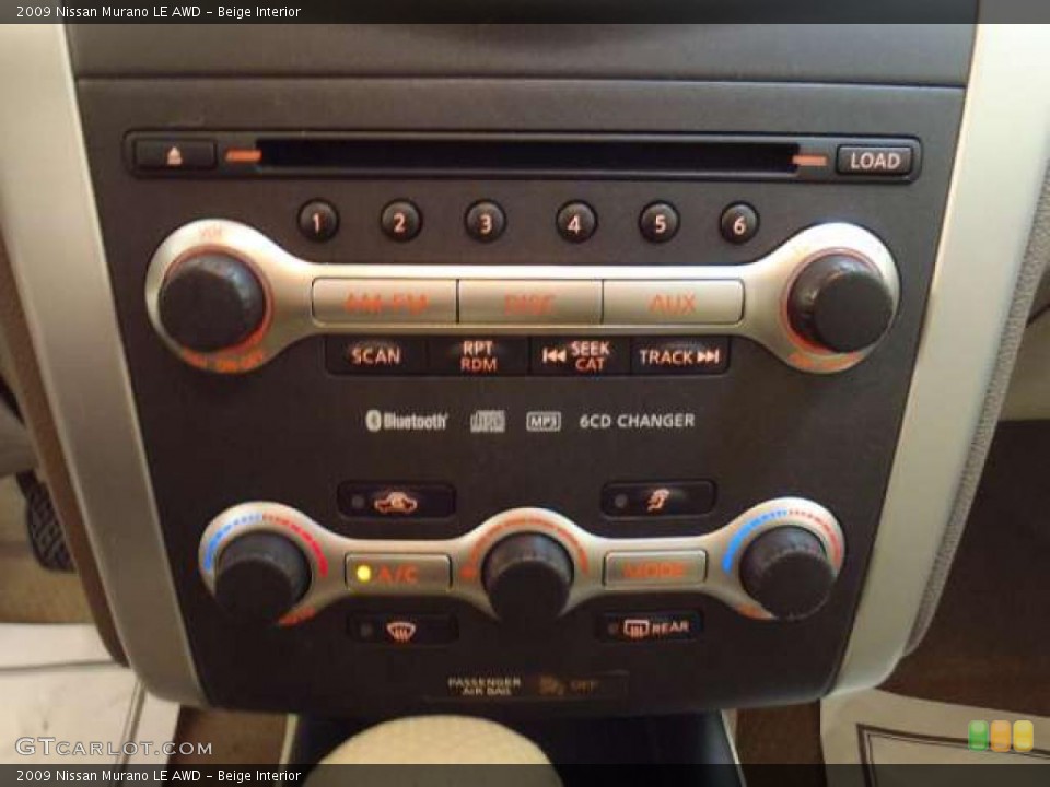 Beige Interior Controls for the 2009 Nissan Murano LE AWD #46754541