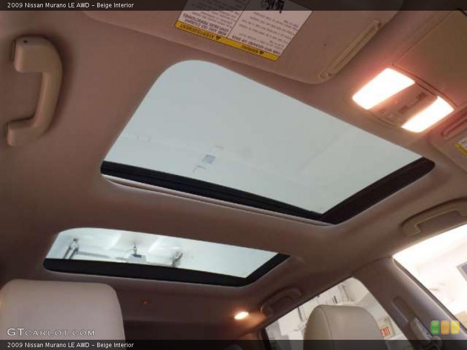 Beige Interior Sunroof for the 2009 Nissan Murano LE AWD #46754691