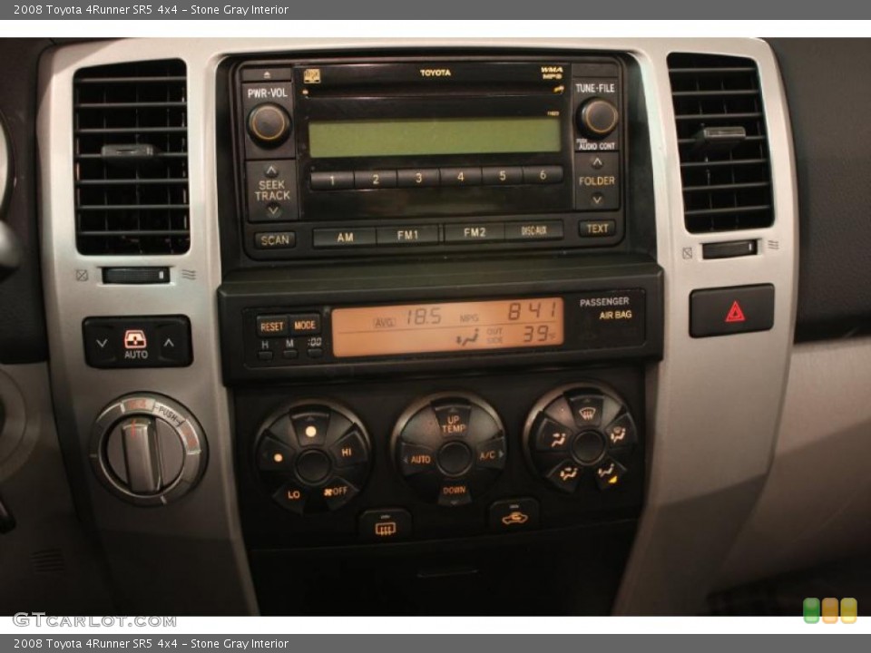Stone Gray Interior Controls for the 2008 Toyota 4Runner SR5 4x4 #46755792