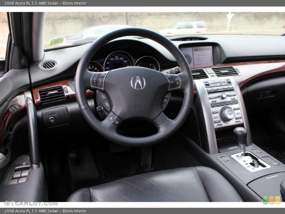 Ebony Interior Dashboard for the 2008 Acura RL 3.5 AWD Sedan #46755858