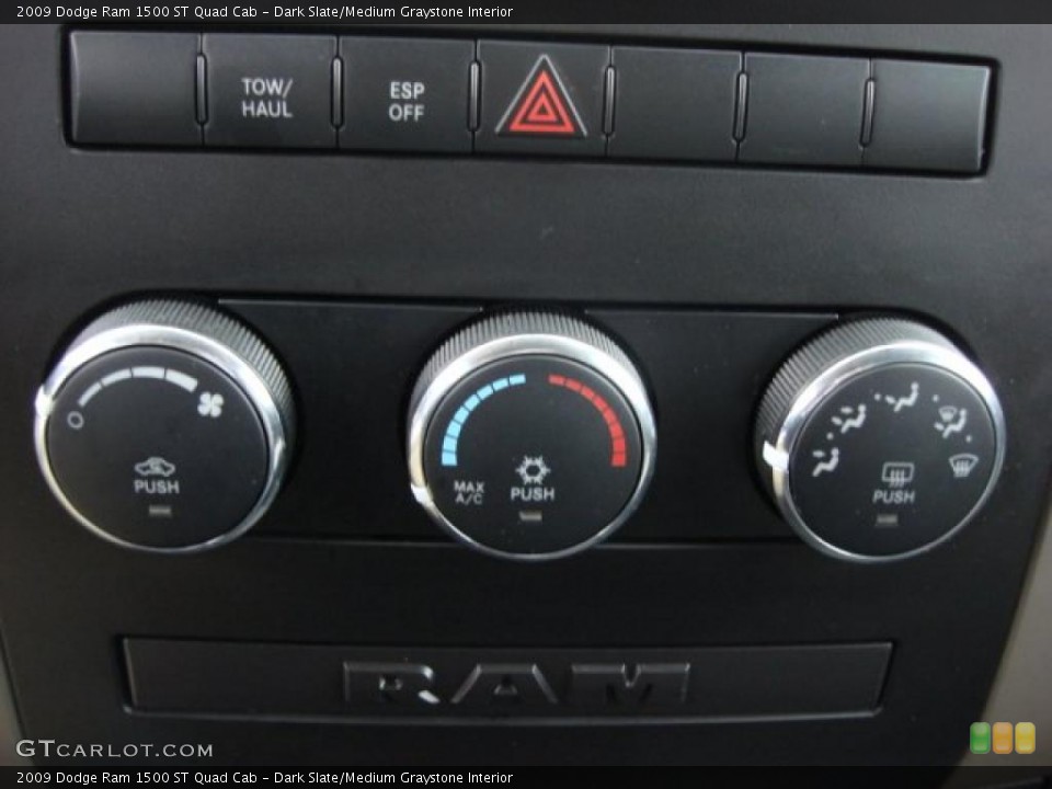 Dark Slate/Medium Graystone Interior Controls for the 2009 Dodge Ram 1500 ST Quad Cab #46760424