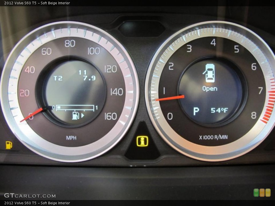 Soft Beige Interior Gauges for the 2012 Volvo S60 T5 #46760637