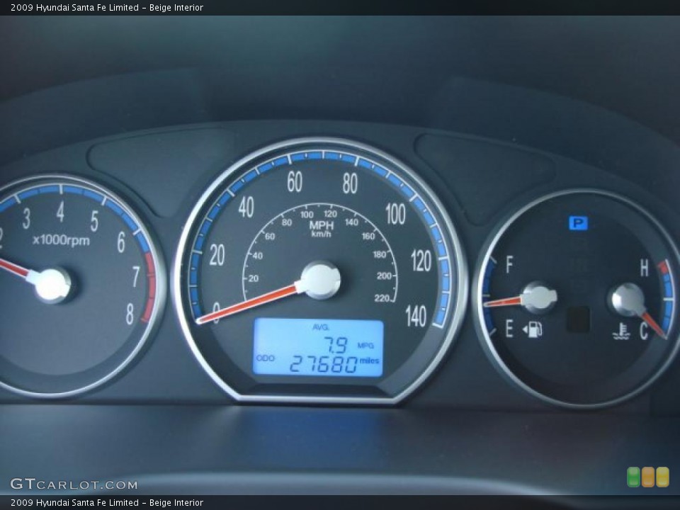 Beige Interior Gauges for the 2009 Hyundai Santa Fe Limited #46761753