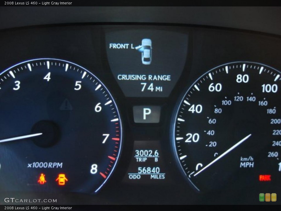 Light Gray Interior Gauges for the 2008 Lexus LS 460 #46764741