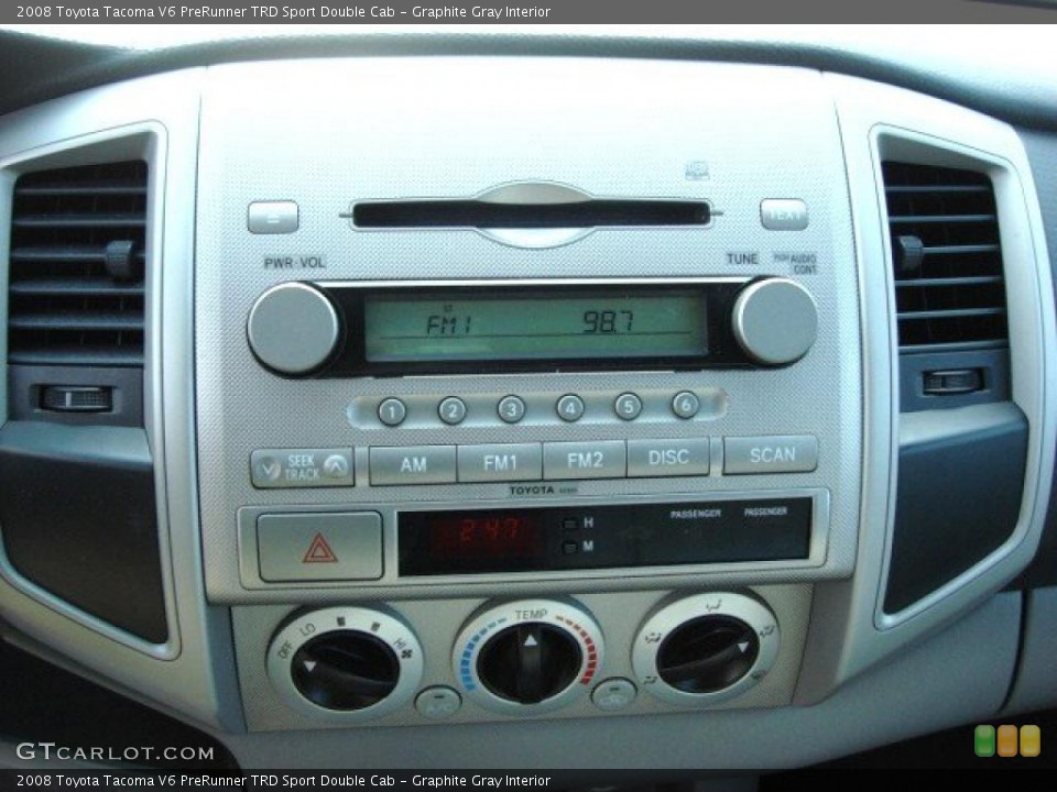 Graphite Gray Interior Controls for the 2008 Toyota Tacoma V6 PreRunner TRD Sport Double Cab #46771059
