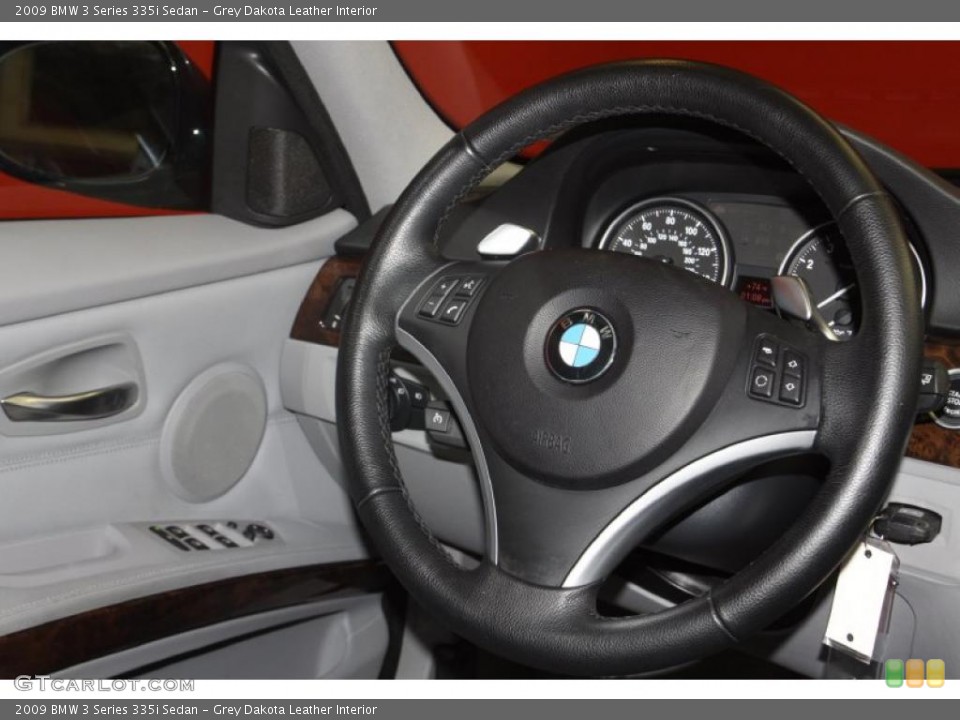 Grey Dakota Leather Interior Steering Wheel for the 2009 BMW 3 Series 335i Sedan #46785372