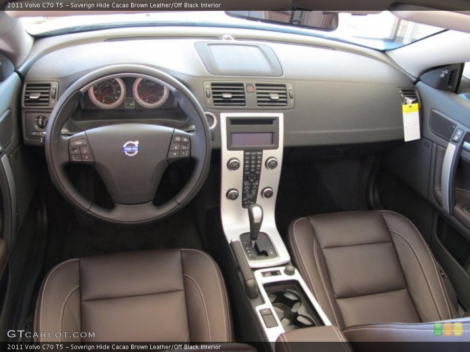 Soverign Hide Cacao Brown Leather/Off Black Interior Dashboard for the 2011 Volvo C70 T5 #46785735