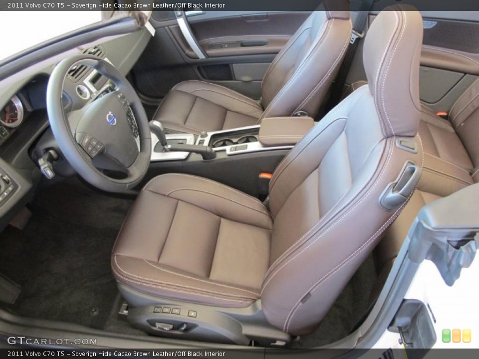 Soverign Hide Cacao Brown Leather/Off Black Interior Photo for the 2011 Volvo C70 T5 #46785750