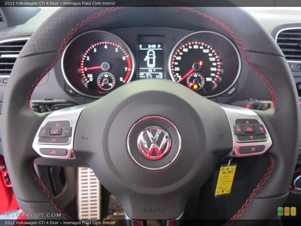 Interlagos Plaid Cloth Interior Steering Wheel for the 2011 Volkswagen GTI 4 Door #46788813