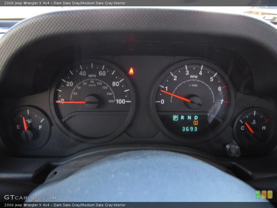 Dark Slate Gray/Medium Slate Gray Interior Gauges for the 2009 Jeep Wrangler X 4x4 #46791024