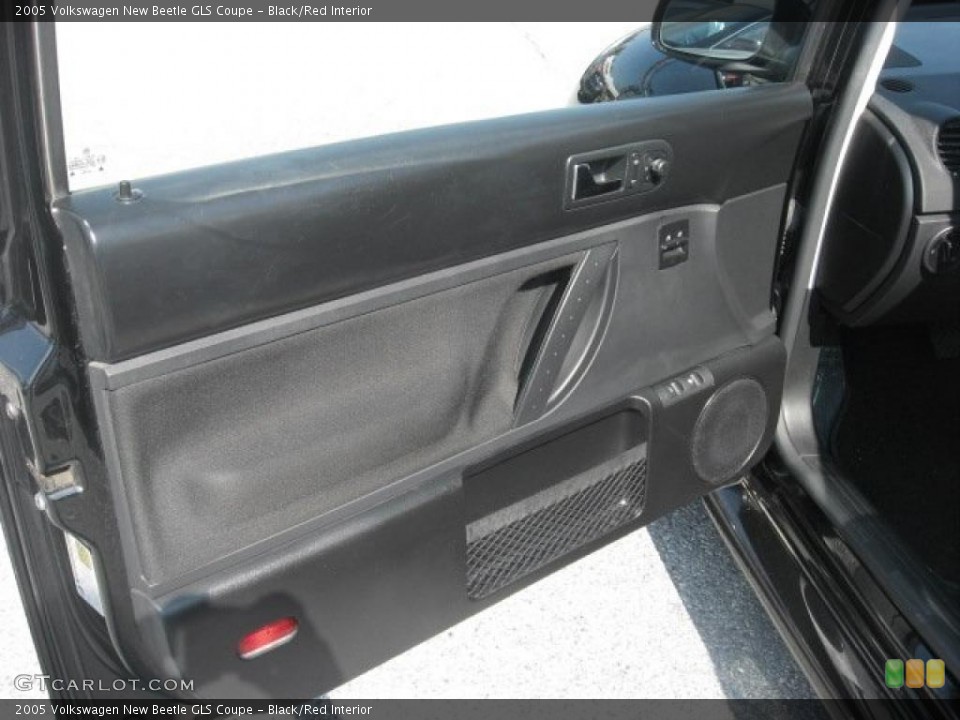 Black/Red Interior Door Panel for the 2005 Volkswagen New Beetle GLS Coupe #46798344