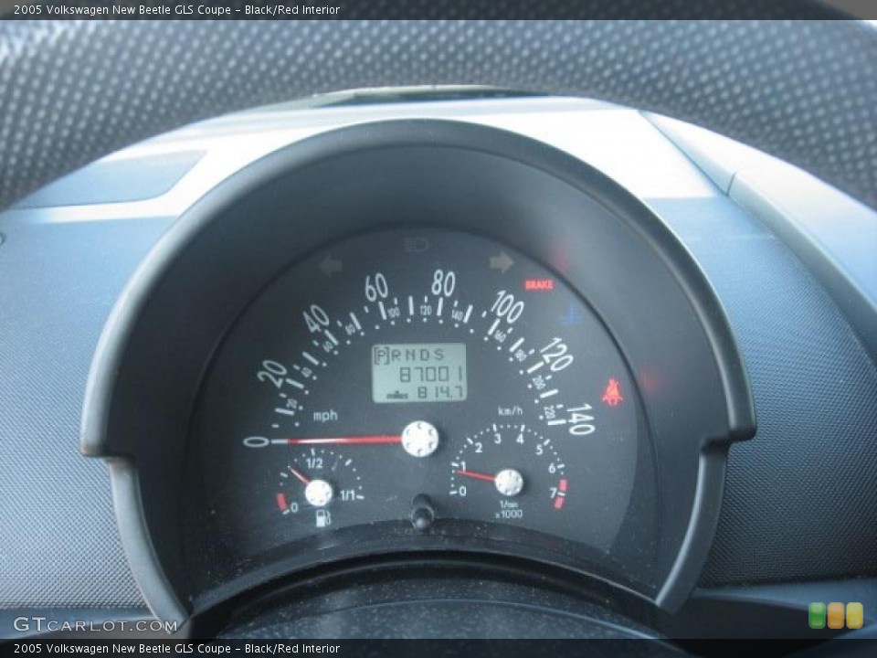 Black/Red Interior Gauges for the 2005 Volkswagen New Beetle GLS Coupe #46798401