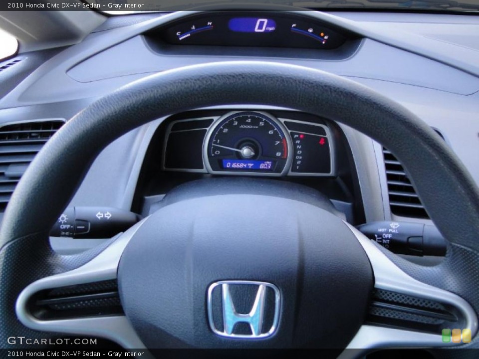 Gray Interior Steering Wheel for the 2010 Honda Civic DX-VP Sedan #46798698