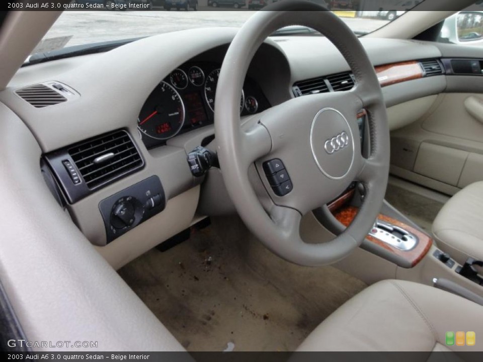 Beige Interior Steering Wheel for the 2003 Audi A6 3.0 quattro Sedan #46805604