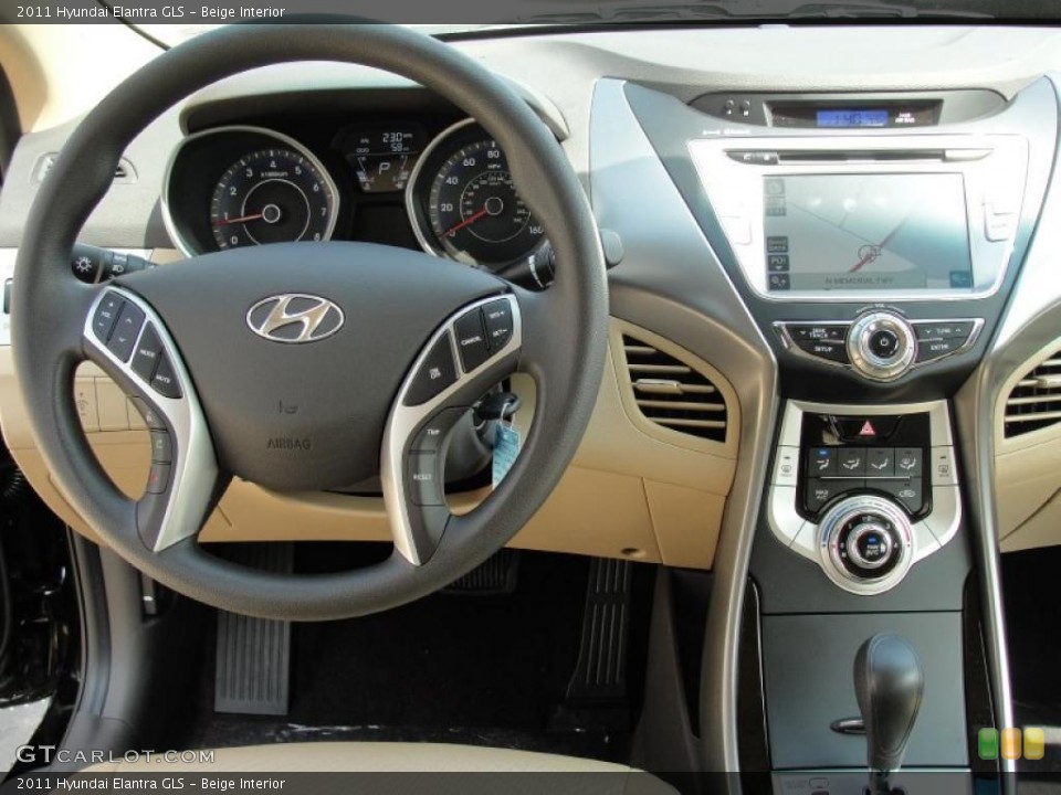 Beige Interior Controls for the 2011 Hyundai Elantra GLS #46810323