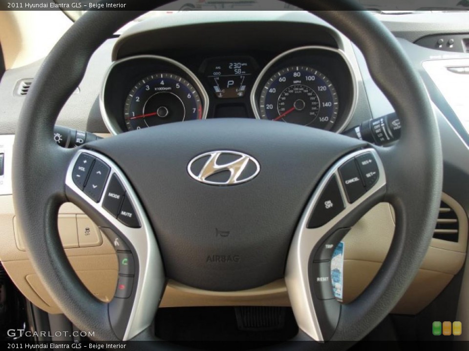 Beige Interior Steering Wheel for the 2011 Hyundai Elantra GLS #46810440