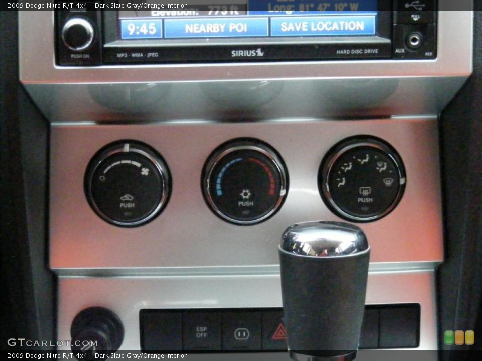 Dark Slate Gray/Orange Interior Controls for the 2009 Dodge Nitro R/T 4x4 #46814778