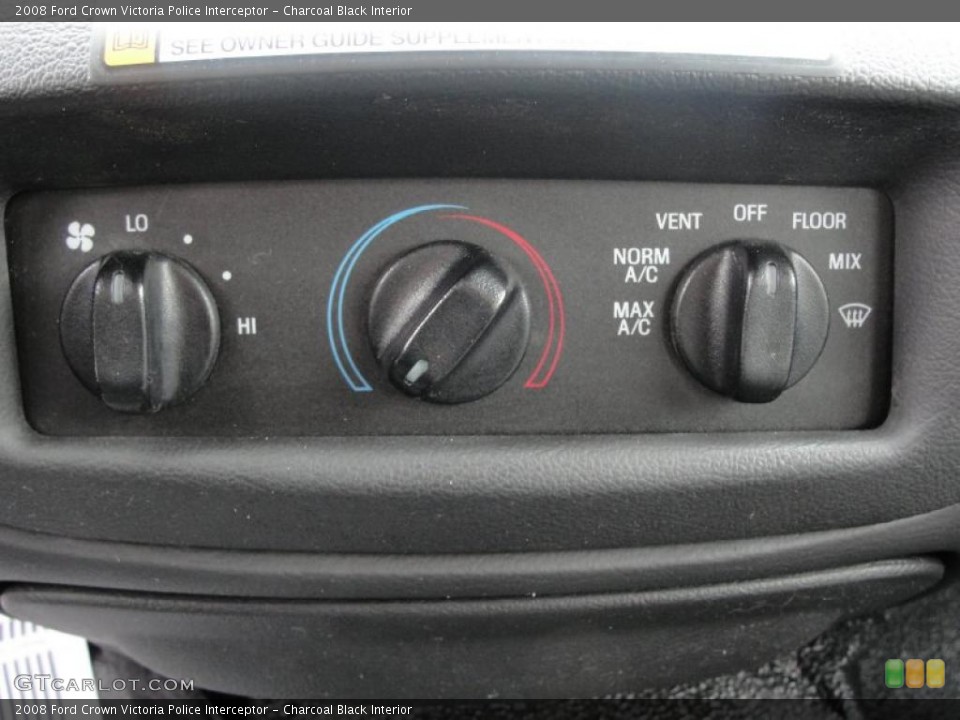 Charcoal Black Interior Controls for the 2008 Ford Crown Victoria Police Interceptor #46818474