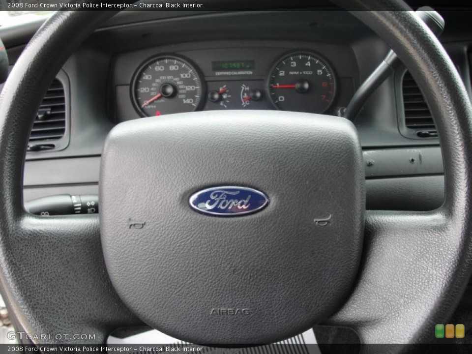 Charcoal Black Interior Steering Wheel for the 2008 Ford Crown Victoria Police Interceptor #46818504