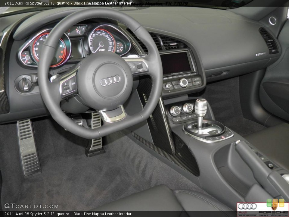 Black Fine Nappa Leather Interior Prime Interior for the 2011 Audi R8 Spyder 5.2 FSI quattro #46822191