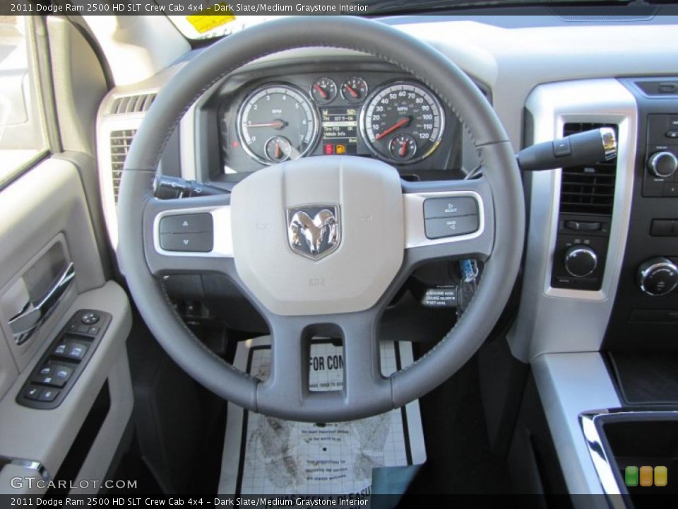 Dark Slate/Medium Graystone Interior Steering Wheel for the 2011 Dodge Ram 2500 HD SLT Crew Cab 4x4 #46828773