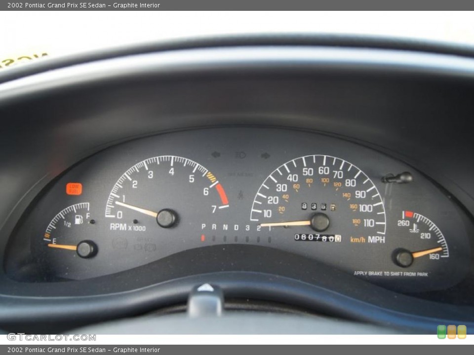 Graphite Interior Gauges for the 2002 Pontiac Grand Prix SE Sedan #46832649