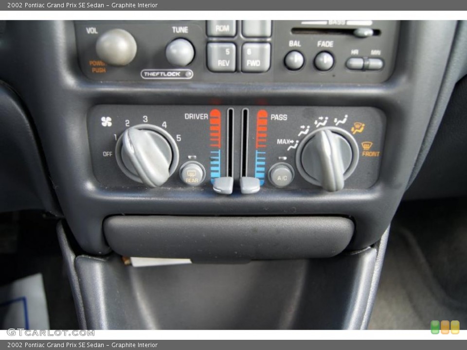 Graphite Interior Controls for the 2002 Pontiac Grand Prix SE Sedan #46832694