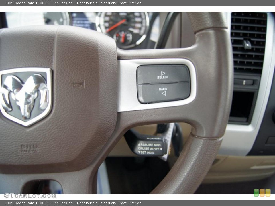 Light Pebble Beige/Bark Brown Interior Controls for the 2009 Dodge Ram 1500 SLT Regular Cab #46833675